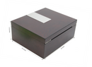 DecoreBay Mahogany Wooden Cigar Humidor Holds up to 50 Cigars Best Man Gift (Mahogany)-Close View