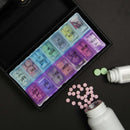 Decorebay Leather 7 Day AM/PM Pill Box and Organizer (Black)