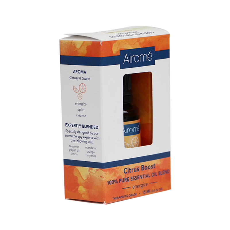 Airome Citrus Boost 100% Pure Therapeutic Grade  Essential Oil 15 Milliliters (15ml)-The Airome Cirtus Boost essential oil is an energizing blend with the many benefits of citrus oils. 