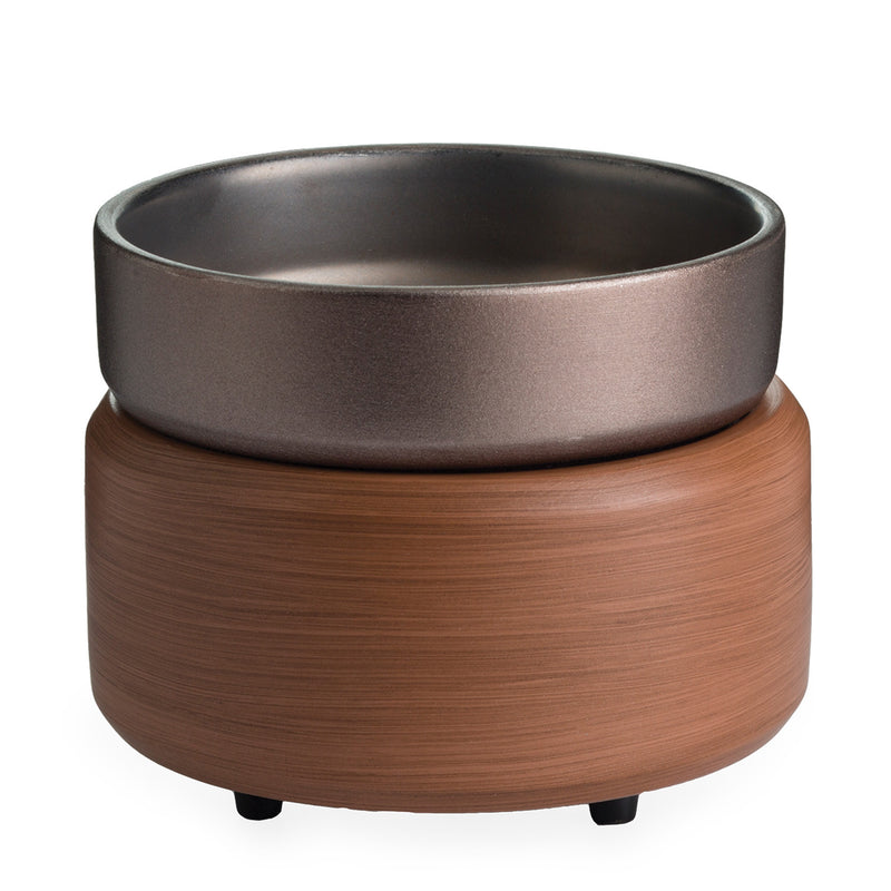 Candle Warmers Pewter Walnut 2-in-1 Classic Fragrance Warmer