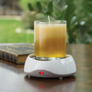 Candle Warmers Etc. White Auto Shut-Off Electric Candle Warmer CW-04-With Candle