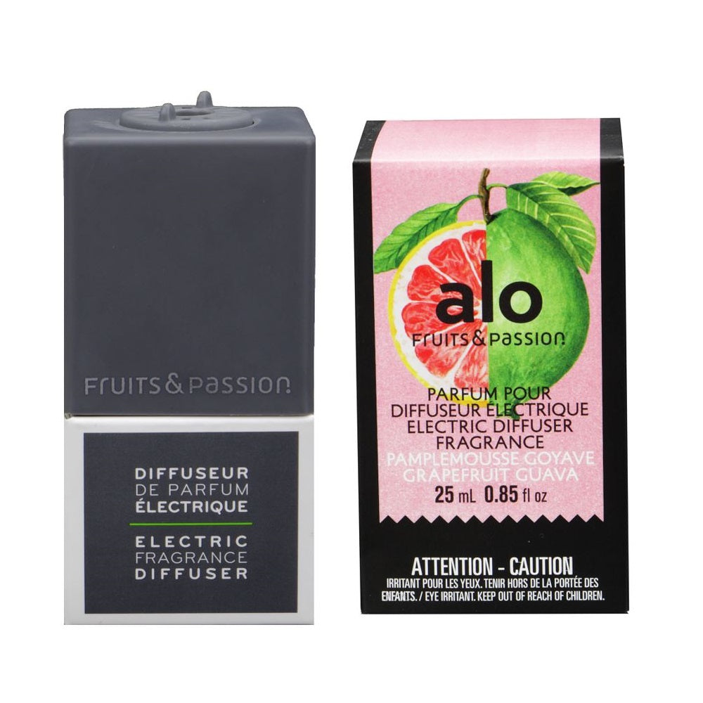 Alo Grapefruit Guava Electric Fragrance Diffuser Refill 25 ml and Grey Plug Set