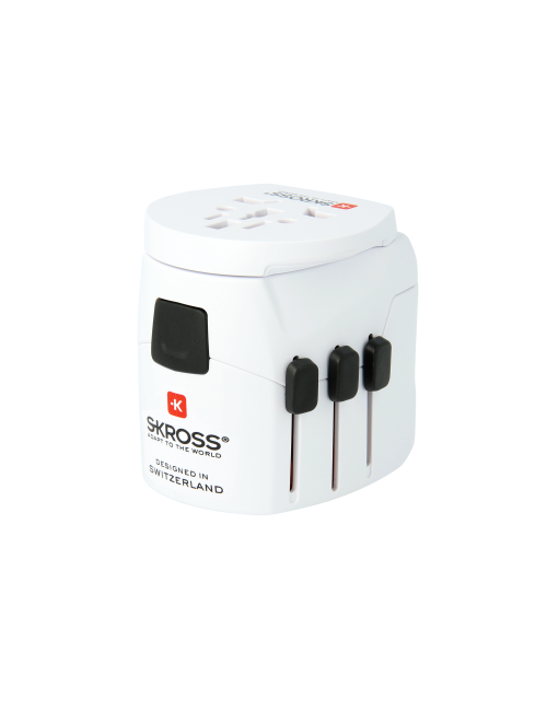 PRO Light USB World Travel Adapter (White) Front view 