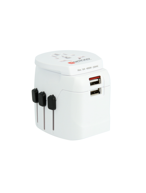 PRO Light USB World Travel Adapter (White)