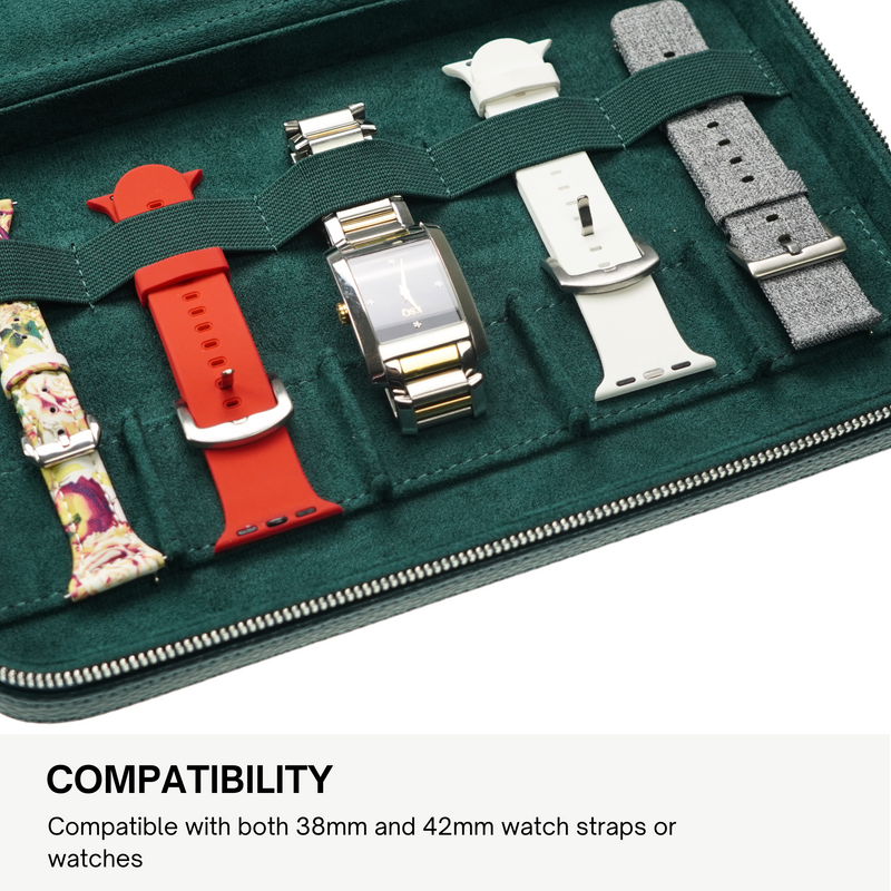 Decorebay Luxury 10 Slots Leather Watch Strap Case & Organizer (Green)