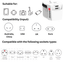 Skross World Travel Adapter MUA 1.302960 USB (2XA) - White