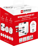 Skross Universal World Travel Adapter PRO + USB (2XA) Set 1.302521 - White