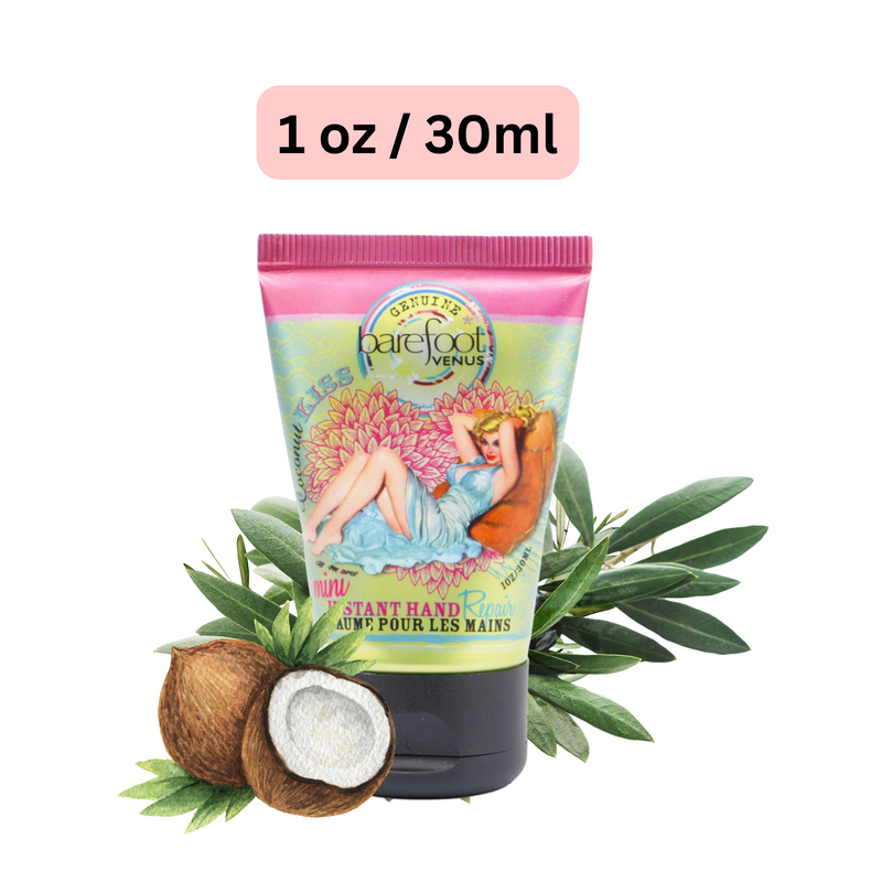 Barefoot Venus Coconut Kiss Mini Instant Hand Repair Cream 1 Ounce (2 Pack)