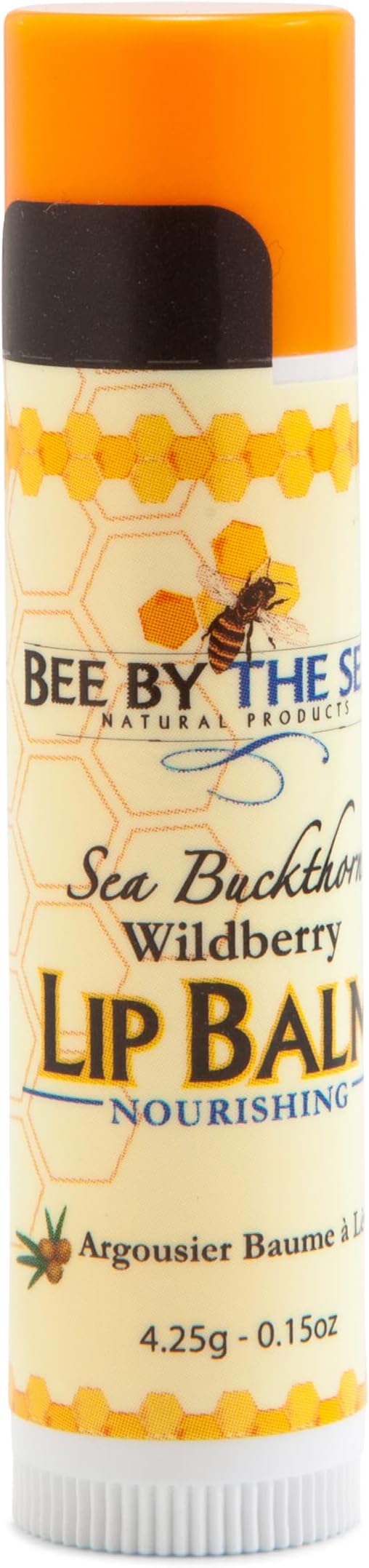 Bee By the Sea Moisturizing, Soothing and Nourishing Lip Balm with Sea Buckthorn, Natural Beeswax (Wildberry)