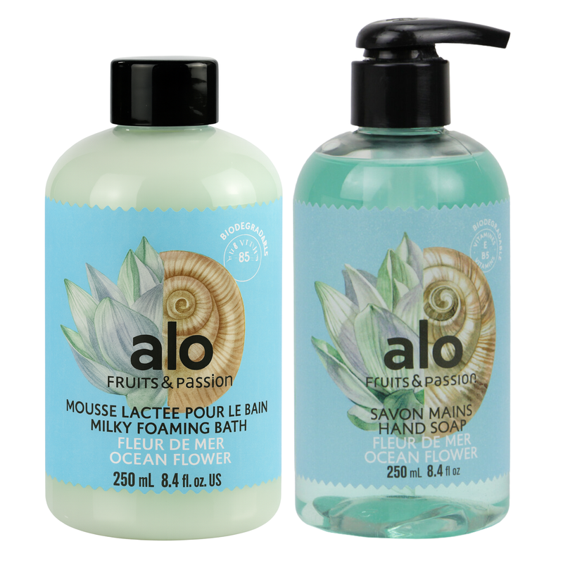 ALO Fruits & Passion Ocean Flower Travel Set - Hand Soap & Milky Foaming Bath Duo, 8.4 fl oz Each
