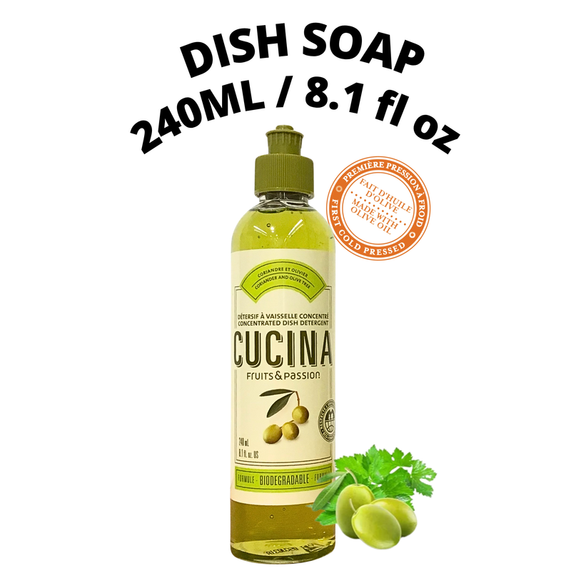 Cucina Fruits & Passion Coriander & Olive Tree Travel Mini Dish Detergent Refill 240 ML – 3 Pack