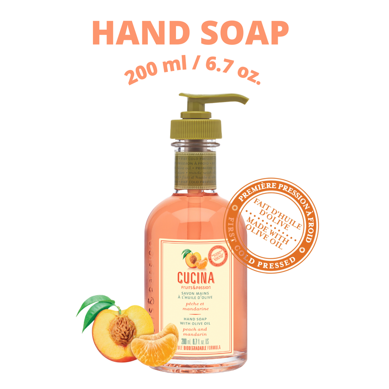 Fruits & Passion Cucina Peach and Mandarin Hand Care Duo Set (Hand Soap 200ml & Hand Butter 60ml)