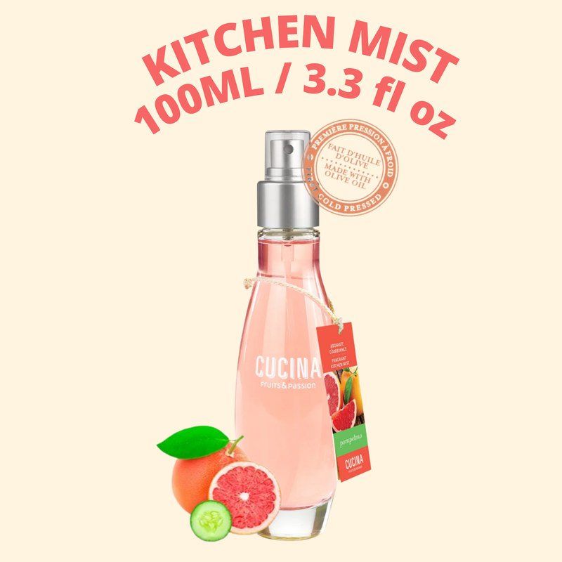 Cucina Fruits & Passion Pompelmo Kitchen Mist, 3.3 fl oz - Water-Based Air Fresheners for Room & Linen Spray