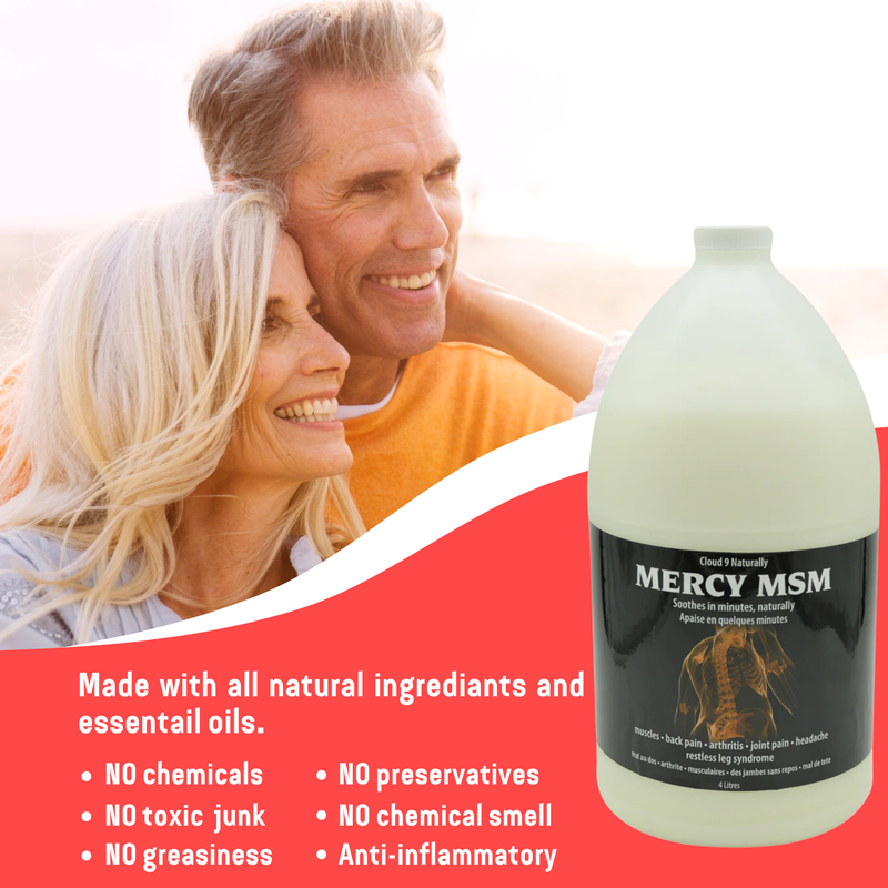 Mercy MSM Pain Relief Lotion (Soothes in Minutes, Naturally) - 4 Liter Jug