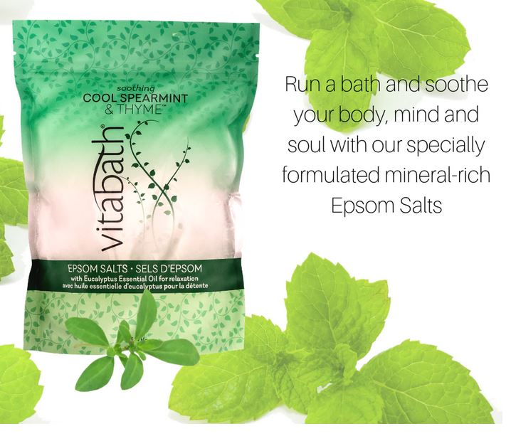 Vitabath Cool Spearmint & Thyme Epsom Salts - 36oz