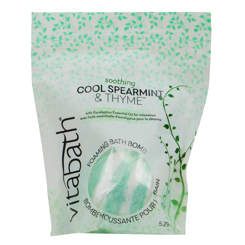 Vitabath Cool Spearmint & Thyme Foaming Bath Bomb - 5.29oz