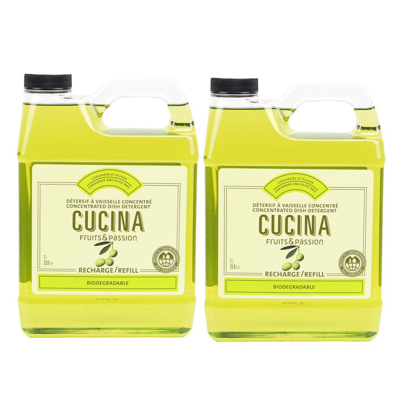 Fruits & Passion Cucina Coriander & Olive Tree Concentrated Dish Detergent Refill  (2 Pack)
