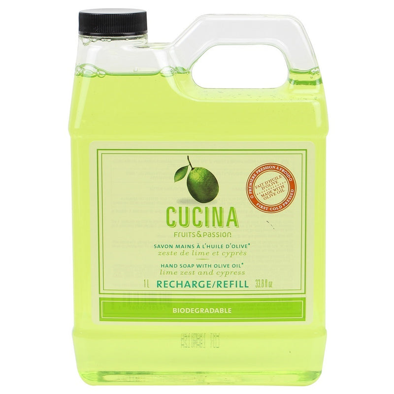 Fruits & Passion Cucina Lime Zest and Cypress Biodegradable Hand Soap Refill 33.3 Ounces
