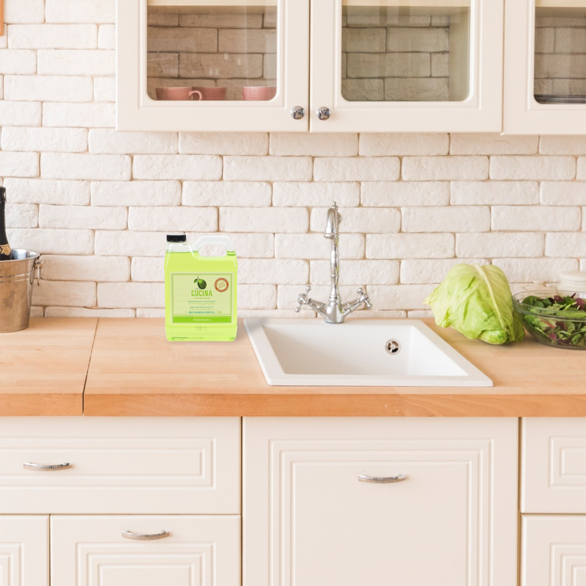 Cucina Lime Zest and Cypress Biodegradable Hand Soap 1 Lite Refill