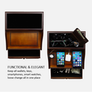 Decorebay Pecan Brown Wooden Multi-Device Charging Station and Valet