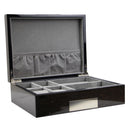 Decorebay Executive Wenge Black Piano Pattern Watch and Cufflink Jewelry Storage Organizer