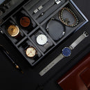 Decorebay Executive Wenge Black Piano Pattern Watch and Cufflink Jewelry Storage Organizer