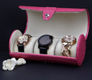 Decorebay PU Leather Roll Style Travel Watch & Cufflink Case