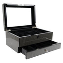 Decorebay Piano Finish Carbon Fiber Pattern 8-Slot Watch and Cufflink Jewelry Storage Organizer (Carbon Knight)