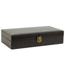 Decorebay Iconic Vegan Crocodile Leather Cufflink, Ring Storage Box and Organizer