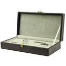 Decorebay Iconic Vegan Crocodile Leather Cufflink, Ring Storage Box and Organizer