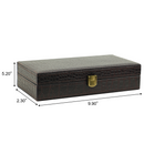 Decorebay Iconic Vegan Crocodile Leather Cufflink, Ring Storage Box and Organizer