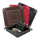 Decorebay Easy Pocket Dump  Foldable Leather Valet Tray (Red)