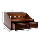 Decorebay Pecan Brown Wooden Multi-Device Charging Station and Valet