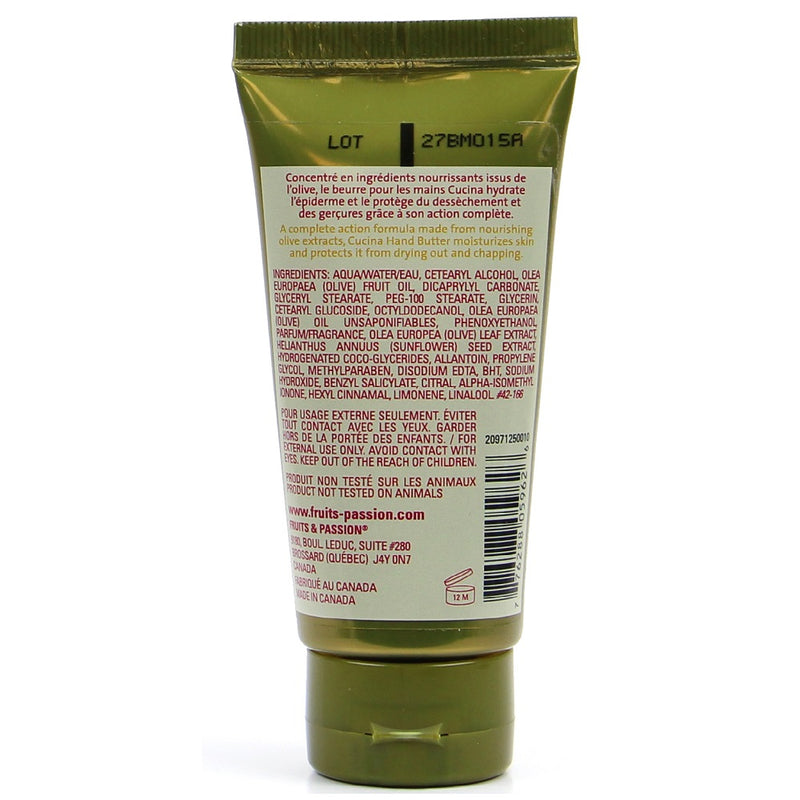 Fruits & Passion Cucina Sanguinelli Orange and Fennel Nourishing Hand Lotion- Back Ingredients