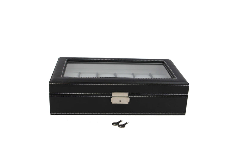 Decorebay Vintage Black Leather Watches Box and Organizer