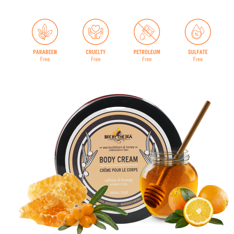 Bee By The Sea Buckthorn and Honey, Citrus Body Cream - 7.5 oz