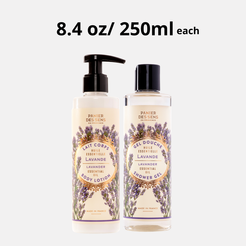 Panier Des Sens Relaxing Lavender Body Lotion and Shower Gel 8.4 Ounces Set