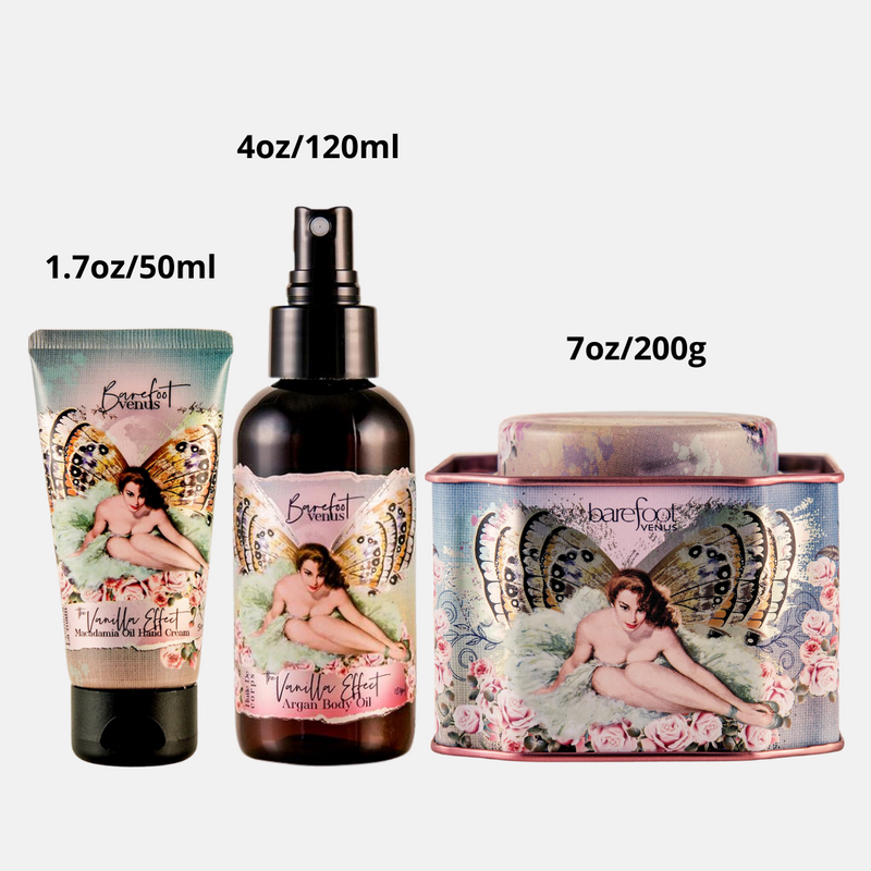 Barefoot Venus The Vanilla Effect Bath Soak, Hand Cream & Argan Oil Set