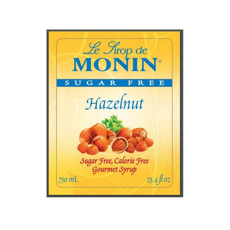 Monin Sugar Free, Vegan Premium Gourmet Hazelnut Syrup 750ml-Front Description