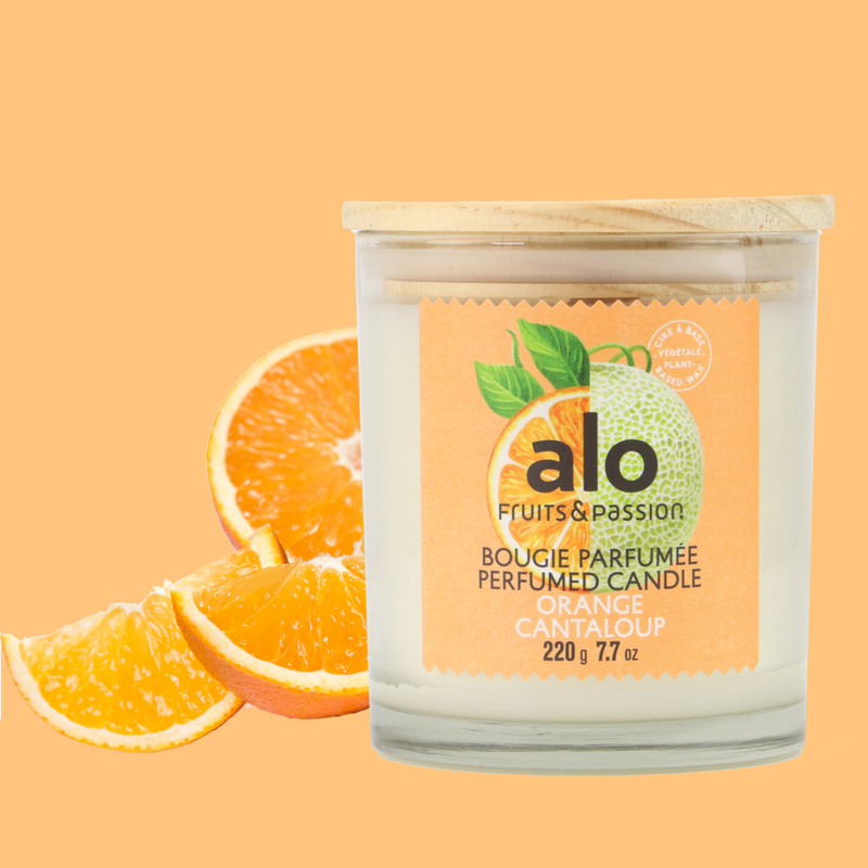 Fruits & Passion Alo Orange Cantaloup Perfumed Candle 7.7 Ounces - 2 Pack-Front Description