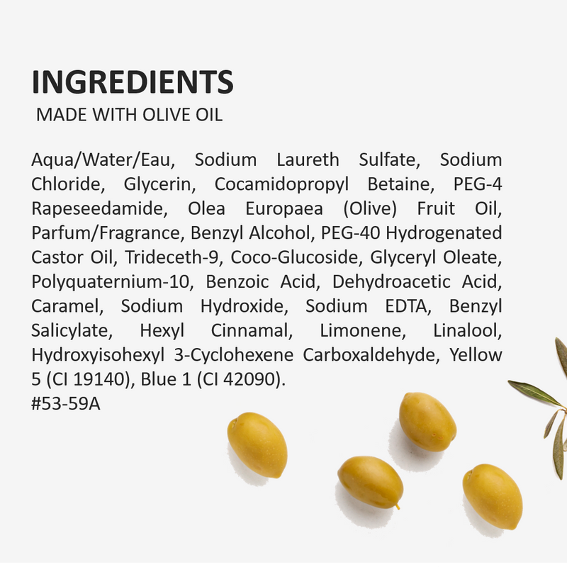 Fruits & Passion Cucina Coriander and Olive Tree Hand Soap Bundle (16.9 Ounces + 33.3 Ounces)-Ingredients
