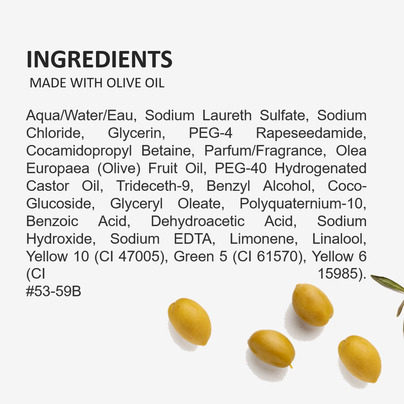 Fruits & Passion Cucina Lime Zest and Cypress Hand Soap Bundle (16.9 Ounces + 33.3 Ounces)-Ingredients  