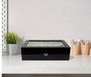 Decorebay Java 8-Slot Piano Finish Wooden Luxury Watch, Cufflink and Ring Display Case and Jewelry Organizer
