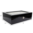 Decorebay Java 8-Slot Piano Finish Wooden Luxury Watch, Cufflink and Ring Display Case and Jewelry Organizer