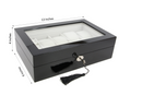 DECOREBAY Top Quality Mens Piano Finish Black Wood Watch and Cufflink Organizer Jewelry Box (JAVA)
