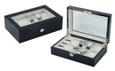 DECOREBAY Top Quality Mens Piano Finish Black Wood Watch and Cufflink Organizer Jewelry Box (JAVA)