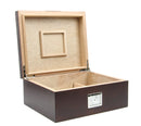 DecoreBay Mahogany Wooden Cigar Humidor Holds up to 50 Cigars Best Man Gift (Mahogany)-Open View