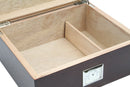 DecoreBay Mahogany Wooden Cigar Humidor Holds up to 50 Cigars Best Man Gift (Mahogany)-Open View