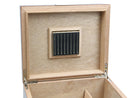 DecoreBay Mahogany Wooden Cigar Humidor Holds up to 50 Cigars Best Man Gift (Mahogany)-Open View