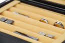 Decorebay Explorer Cufflink Box and Luxury Jewelry Display Case for Men with Glass Top - Black
